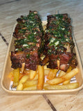 Brocheta con Papas Fritas